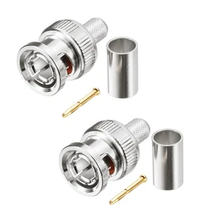 2-Pack BNC Male RG59 Cable Connector for CCTV,SDI,HD-SDI,Siamese,Security Camera - Picture 1 of 5