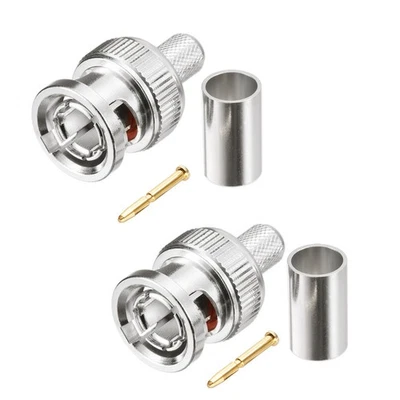 2-Pack BNC Male RG59 Cable Connector for CCTV,SDI,HD-SDI,Siamese,Security Camera - Image 1 of 4