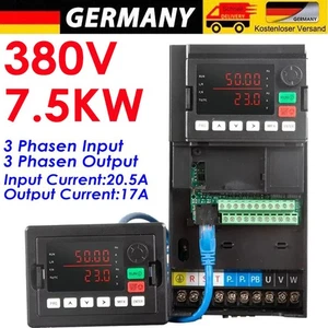 Convertidor de frecuencia 380V 7.5KW 3 fases convertidor de frecuencia VFD Inverter DE STOCK - Imagen 1 de 17