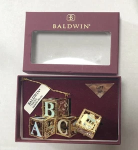Baldwin massiv Messing Alphabet Blöcke Ornament 77099.010-2000 Geschenk verpackt - Bild 1 von 6