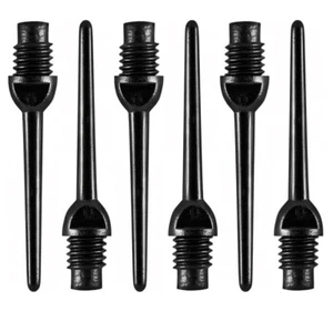 100 Harrows Black Plastic Keypoint Soft Tip Dart Points – Ships w/ Tracking - Picture 1 of 2