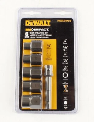 *Dewalt 6 Piece Bolt Extractors Set DWABEXTRACT5 - Image 1 of 3
