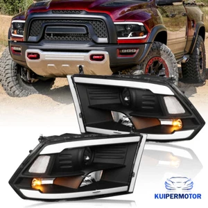 Par de kits de faros LED DRL negros para Dodge Ram 1500 2500 3500 halógenos 2009-2018 - Imagen 1 de 15