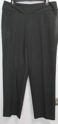 Pantalones de vestir para mujer 10S gris oscuro cintura elástica POR inversiones Foto 1 de 4