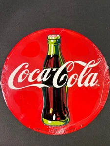 Round Red Coca-Cola Tin Sign - Picture 1 of 1