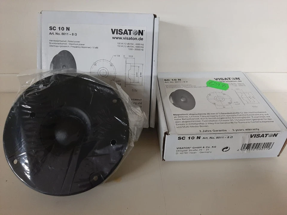 Visaton SC 10N Coppia Tweeter a cupola 100 watt 8 Ohm - Immagine 1 di 2