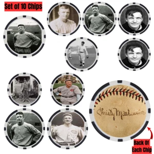 Christy Mathewson SIGNED Baseball Legends Poker Chip Set (10) - Picture 1 of 2