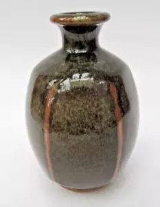 John Leach, Muchelney Pottery, studio pottery tenmoku glaze stoneware vase, 2004 - Picture 1 of 7