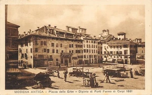 A1751) MODENA ANTICA PIAZZA DELLE ERBE DIPINTO DI FORTI FERMO DI CARPI 1881 - Picture 1 of 2