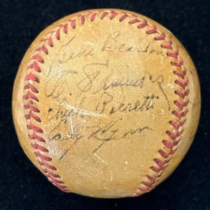 AL SIMMONS Signed Baseball, 1950 Cleveland Indians Team, Reach OAL, JSA LOA. - Picture 1 of 8