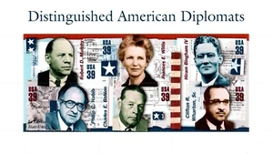 USA 2006 DISTINGUISHED AMERICAN DIPLOMATS SIX STAMPS SHEET MNH - Picture 1 of 8
