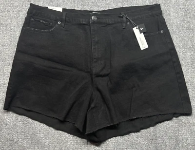 Pantalones Cortos Rue21 Boyfriend Para Mujer 22 Negros Denim Tiro Súper Alto Elastizados Nuevos Foto 1 de 4
