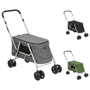 Cochecito para Perros Plegable Carrito Rodante para Mascotas Tela Lino vidaXL - Imagen 1 de 39
