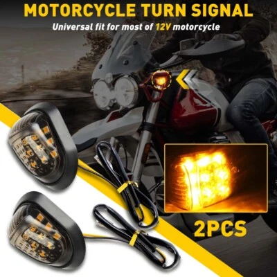 Luz indicadora LED de giro ámbar intermitente montaje empotrado universal para motocicleta Foto 1 de 4