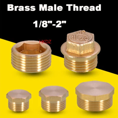 Brass Male Hex Thread Tap Connector Blanking Cap End Pipe Blind Fitting Adapter - Image 1 of 4