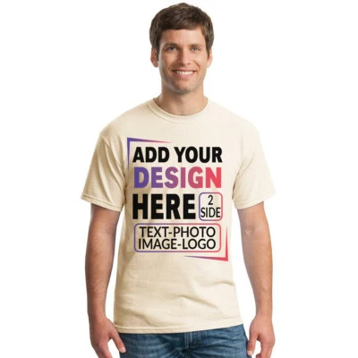 Custom Personalized TShirt Print Your Logo Photo Custom Made Shirt Gildan Heavy - Image 1 of 4