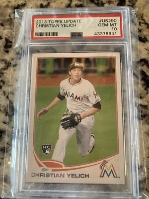 2013 Topps Update #US290 Christian Yelich Rookie Card RC PSA 10 GEM MT - Image 1 of 2