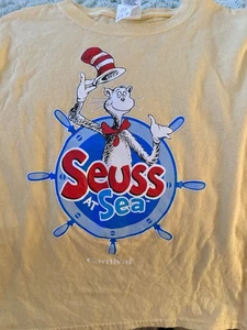 Carnival Cruise Line" Dr. Seuss at Sea  T-Shirt Yellow Sz- S Youth Gildan - Picture 1 of 7