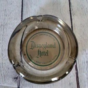 Rare Vintage 1960's Disneyland Hotel Smoked Glass Ashtray 4.25" - Picture 1 of 7