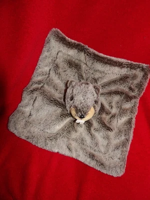 Doudou Plat Carré HAN Castor Marmotte Marron Chiné - Photo 1/2