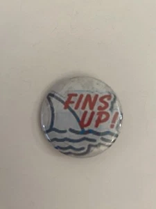Fins Up! Shark Pin Back Button P88 - Picture 1 of 3