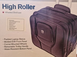 Trolley Wheelie Briefcase Zipped Laptop Carryon Suitcase - Picture 1 of 2
