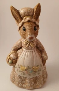 Vintage Weaver Mold Rabbit In Dress w/ Basket Of Easter Eggs Handpainted - Picture 1 of 23