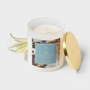 Threshold 10oz Glass Jar Candle with Lid, Jade Waters NEW - Picture 1 of 9