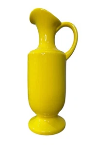 Haegar Pottery Vase / Pitcher Bright Yellow With Handle - Picture 1 of 11