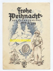 Cartolina Wehrmacht Natale 1942 cartolina reggimento cacciatori 204? 2/204 Africa - Foto 1 di 2