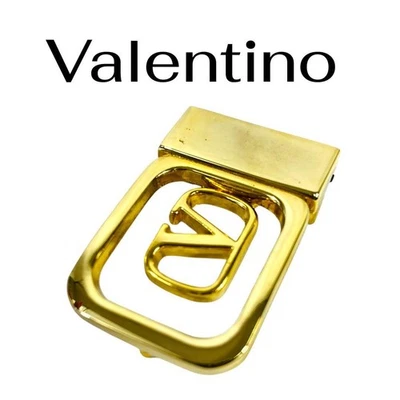 Valentino Hombres Cinturón Dorado V Logo Hebilla Edición Limitada Muy Buen Estado Productos Populares Moda Foto 1 de 4