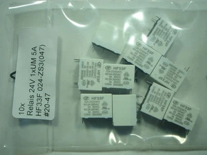 10x Relais 24V 1xUM 5A  HF33F 024-ZS3(047) #20-47#032a - Picture 1 of 7