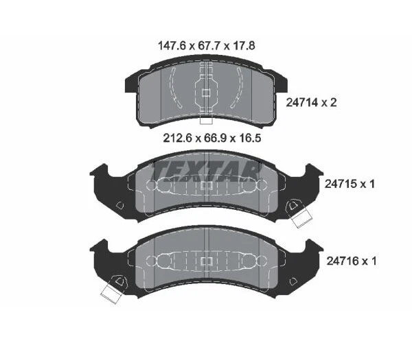 Kit pastiglie freno Textar freno a disco per Buick Cadillac Chevrolet Oldsmobile - Immagine 1 di 2