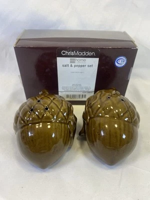 Chris Madden Autumn Acorns Salt And Pepper Shakers JCPenny Home Collection New - Image 1 of 4