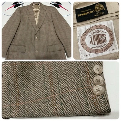 Chaqueta Blazer De Colección J.Press Abrigo Deportivo Espiga Tweed Lana EE. UU. A Cuadros Se Ajusta 44R Foto 1 de 4