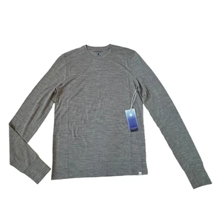 Outerknown Mens S Breathe Long Leeve Baselayer Merino Shirt Heather Grey Active - Picture 1 of 10