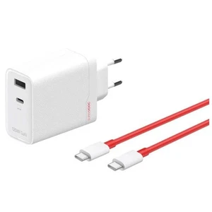 OnePlus Adattatore SuperVooc 120W Doppia Porta + Cavo Type-C+ Type-A Bianco - Foto 1 di 5