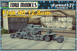 Flak 40 12,8cm (auf Sd.Ah. 220) - 3d printed - 1:72 - TDW models - Bild 1 von 8