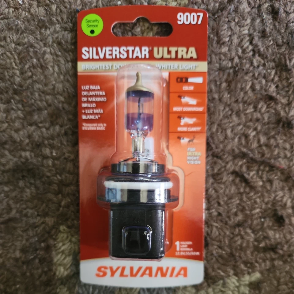 Sylvania Silverstar Ultra 9007 1 галогенная лампа 12 В 55/65 Вт дорожная легальная НОВАЯ - Изображение 1 из 1
