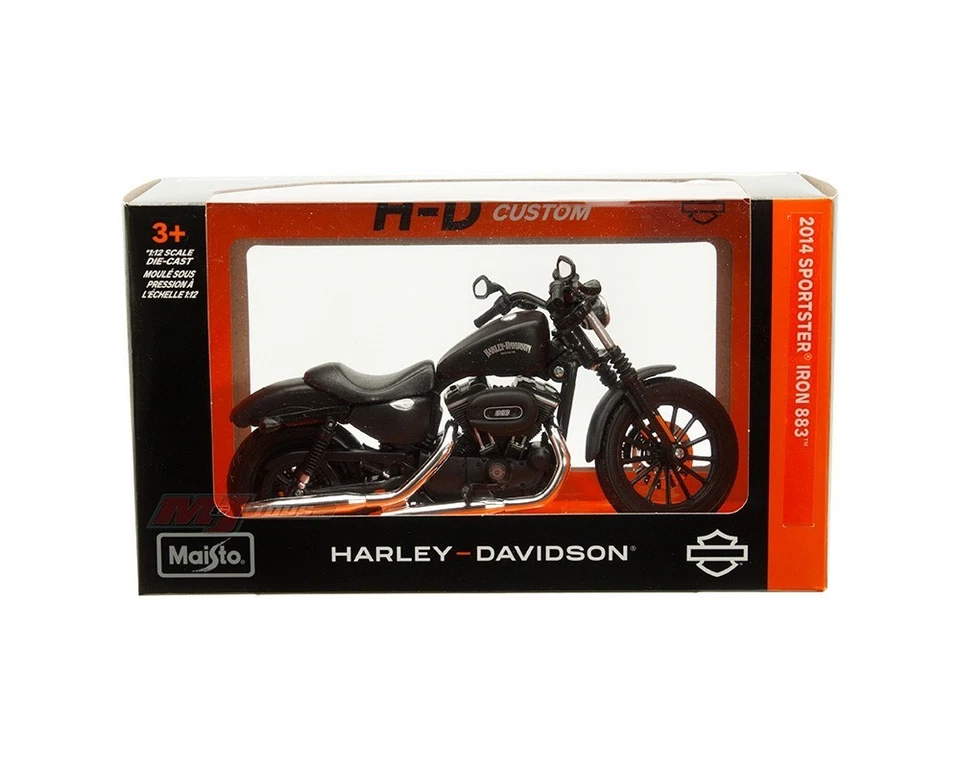 2014 HARLEY DAVIDSON SPORTSTER ЖЕЛЕЗА 883 МАТОВЫЙ ЧЕРНЫЙ 1:12 MAISTO 32326 CRUISER - Изображение 1 из 1