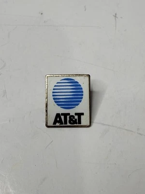 Vintage AT&T Logo Lapel Pin White Enamel Telecom Collectible - Image 1 of 2