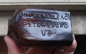 1860 RARE J.M.VENABBE & CO PETERSBURG,VA CIVIL WAR ERA HINGE MOLD SNUFF BOTTLE - Picture 1 of 13