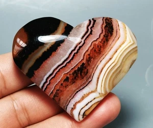 Beautiful Natural Madagascar Banded Agate Heart Crystal Reiki Healing - Picture 1 of 8