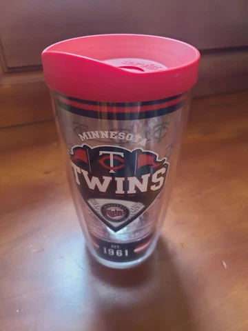 Minnesota Twins Tervis Tumbler 16 ounce with Lid ~ Double wall ~Hot or Cold NEW Cover