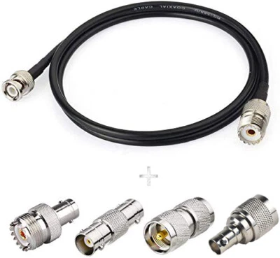 BNC to SO239 Cable + BNC to PL259/SO239 Adapter KIT for Antennas,Radio Scanner - Image 1 of 4