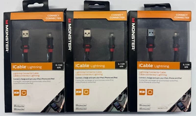 3/$19.99 Monster iCable Lightning (MBL IC USB-0.5 8DK WW 133325-00) - Image 1 of 4