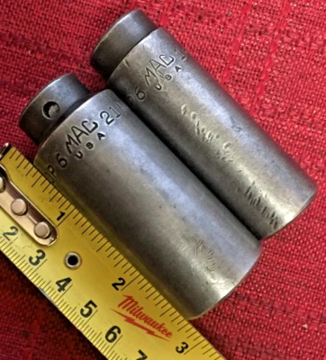 Mac Tool 2pc XDP6 Metric 16+21mm DEEP Impact Socket 3/8"dr 6pt 3"L USA Good 8/10 - Image 1 of 4