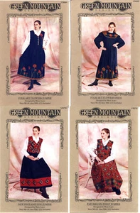 CHOICE: Green Mountain Designs Patterns for Dresses or Jumper Folk Art Style - Picture 1 of 30