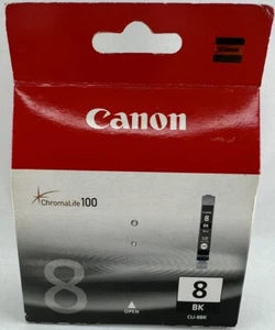 Genuine/Authentic Canon 8 Black Ink/Printer Cartridge - New In Box CLI-8BK - Picture 1 of 4