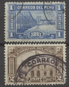 No: 107933 - PERÚ - LOTE DE 2 SELLOS ANTIGUOS - ¡USADOS!¡! - Imagen 1 de 1